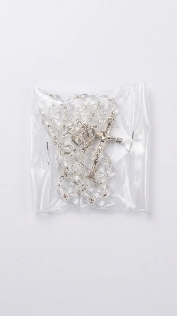 Rosario blanco transparente