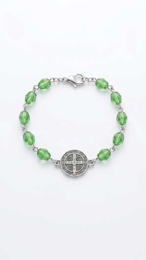 Decenario San Benito de cristal verde.